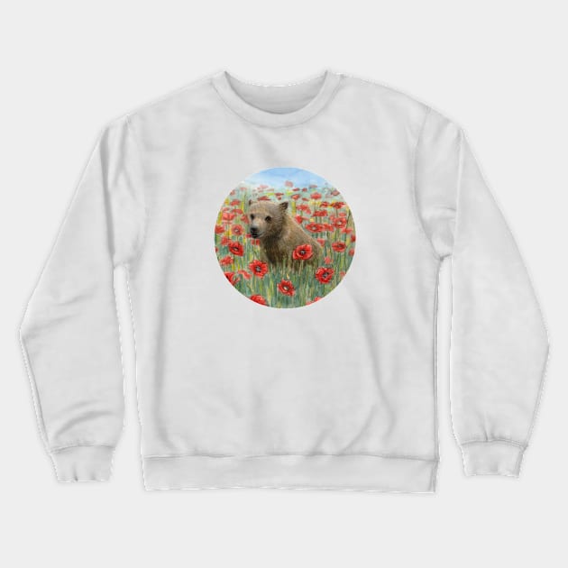 Poppy - Circle Crewneck Sweatshirt by Warbler Creative